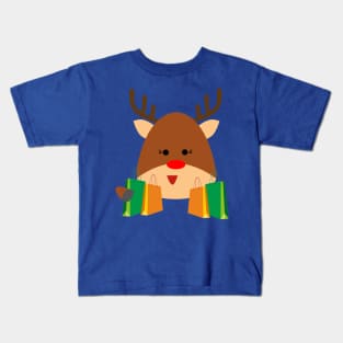 Merry Christmas Reindeer Shopping Kids T-Shirt